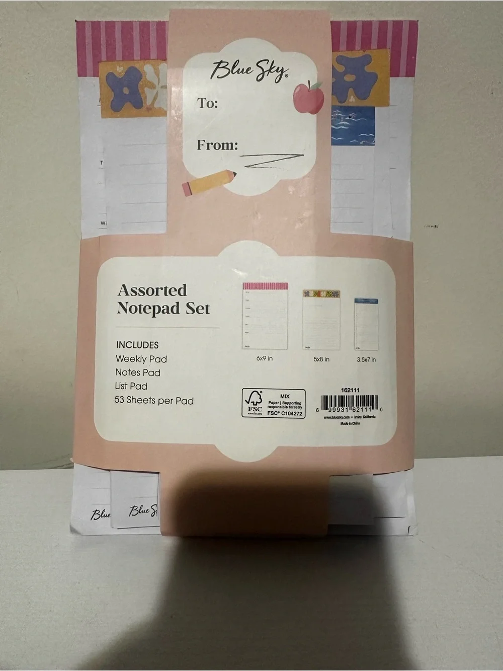Blue Sky Pink Assorted Notepad Set - 3 Sizes